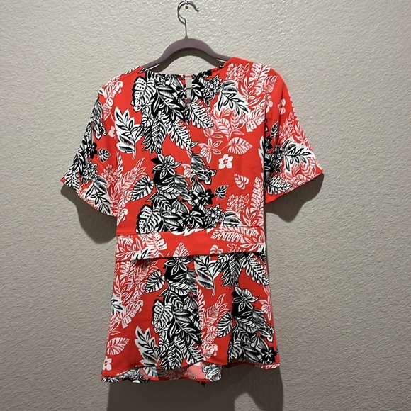 Jessica London Women’s Tropical Floral Rad White Black Women's Top 22W Vacay - Picture 9 of 10